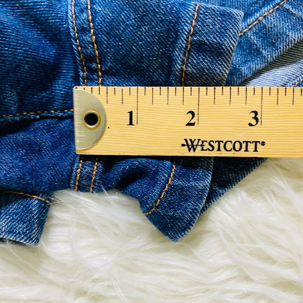 Wild Fable Women's High Rise Button Front Paper Bag Waist Jean Shorts Blue Small - Picture 5 of 9